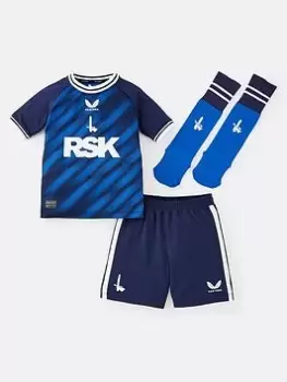 Image of Castore Newcastle Kids 22/23 Away Full Kit - Blue/Gold, Blue/Gold, Size 6-7 Years