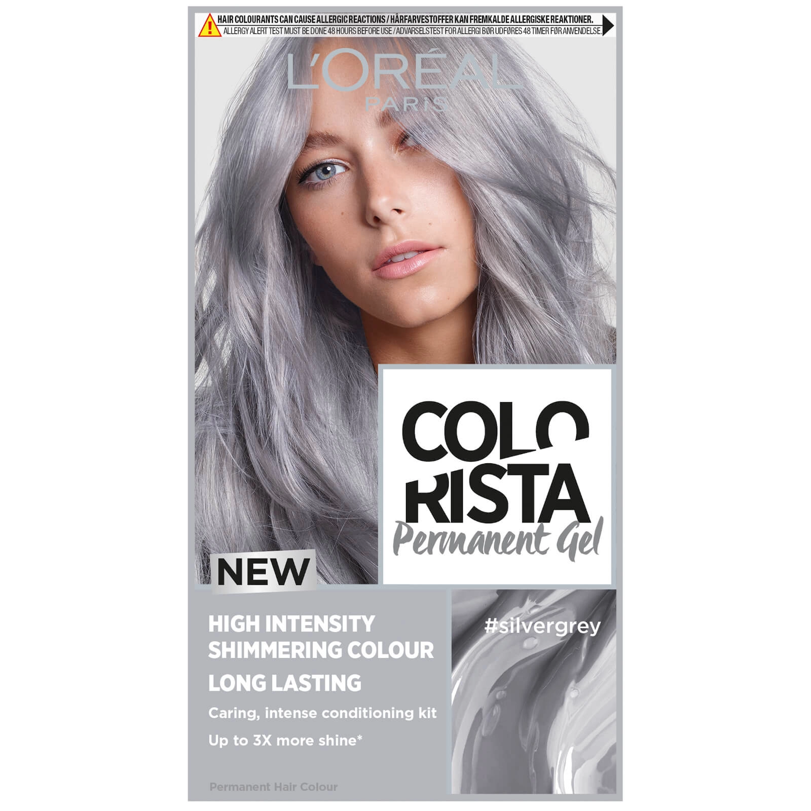 Image of LOreal Colorista Silver Grey Permanent Gel Hair Dye, 10.11 Silver