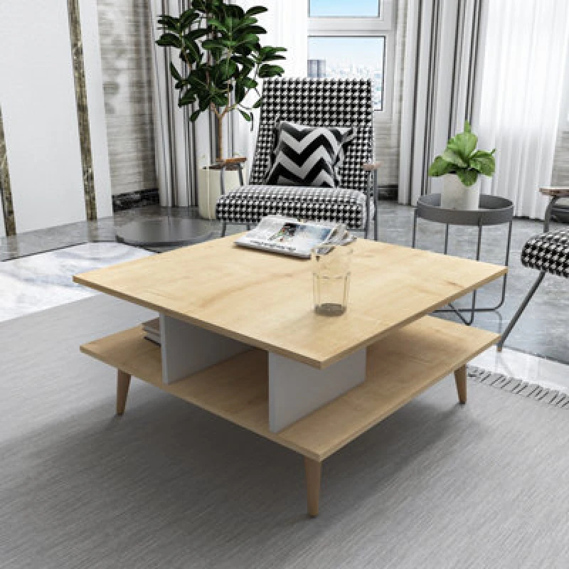 Image of Decorotika Akya Coffee Table With Storage Oak White