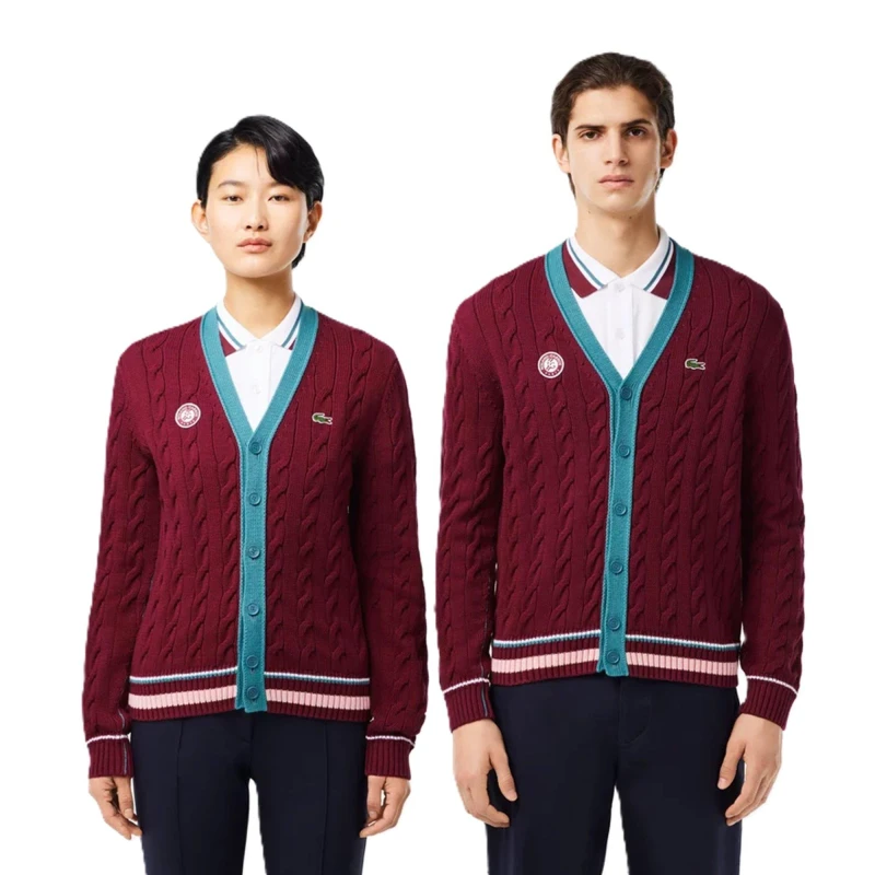 Image of Lacoste Mens Garros Cardigan Spleen/Hydro male 2XS