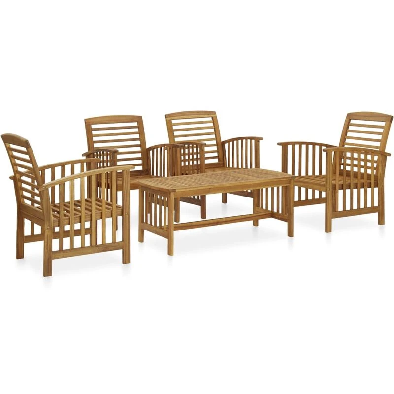Image of VIDAXL 5 Piece Garden Lounge Set Solid Acacia Wood Vidaxl 8720286207536