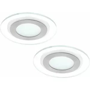 Image of Loops - 2 pack Wall / Ceiling Flush Downlight White & Satin Nickel 12W Built in led