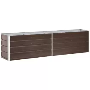 Image of Garden Raised Bed Galvanised Steel 240x40x45cm Brown Vidaxl Brown