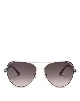 Image of kate spade new york Unisex Brow Bar Aviator Sunglasses, 59mm