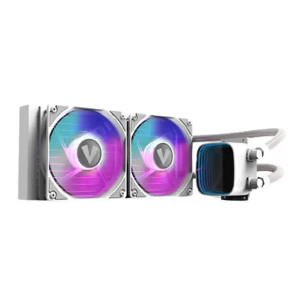Image of Vida Aquilo 240mm ARGB Liquid CPU Cooler 2x ARGB PWM Fans Infinity Mirror RGB Pump Head White