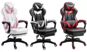 Image of Gaming Chair with Retractable Footrest, Grey, Vinsetto