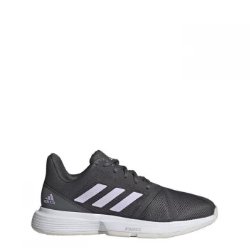 Image of adidas CourtJam Bounce Shoes Womens - Grey Six / Purple Tint / Cloud