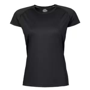 Image of Tee Jays Womens/Ladies Cool Dry Short Sleeve T-Shirt (S) (Black)