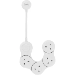 Image of Quirky Pivot Power Junior 4 Plug Flexible Extension Lead - White