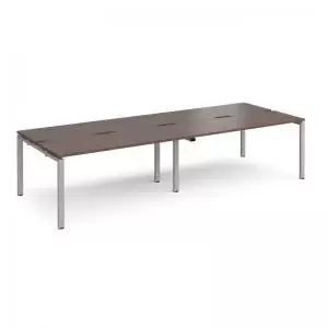 Image of Adapt double back to back desks 3200mm x 1200mm - silver frame and