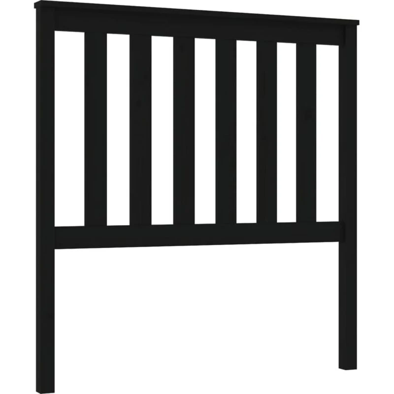 Image of Vidaxl Bed Headboard Black 96X6X101cm Solid Wood Pine, Black 818504