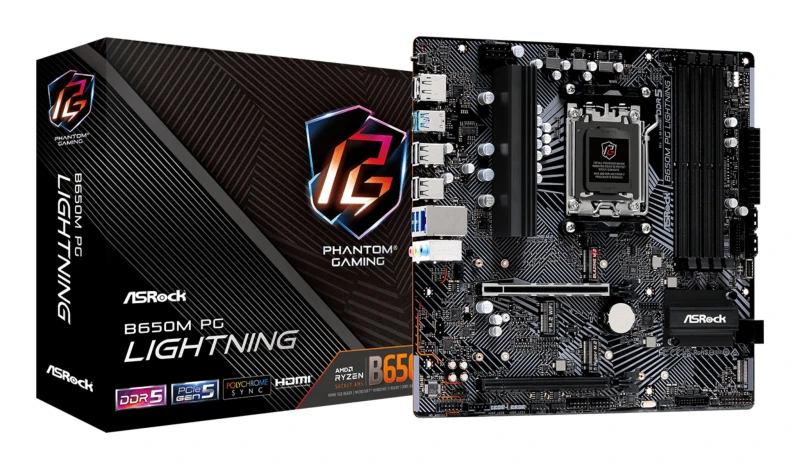 Image of ASRock Asrock B650M PG Lightning AMD B650 Socket AM5 micro ATX 90-MXBMV0-A0UAYZ