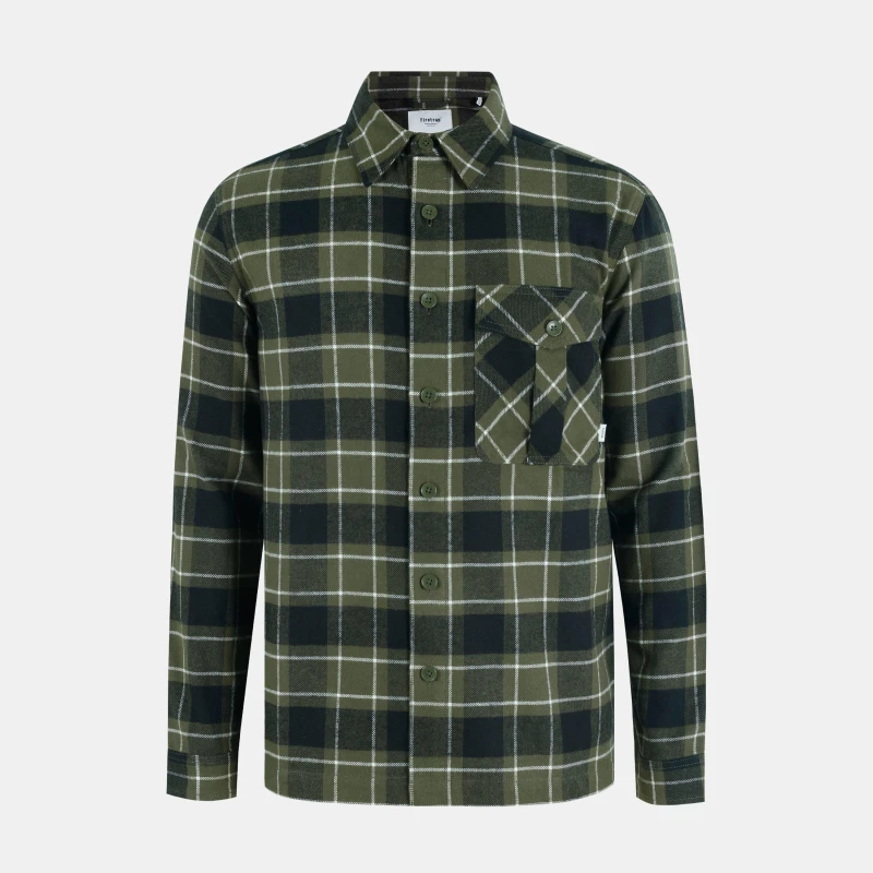 Image of Firetrap Mens Anthm Long-Sleeve Patterned Shirt Khaki male S