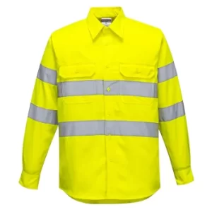 Image of Portwest Mens Chest Pocket Hi Vis Work Shirt Yellow M