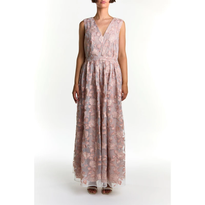Image of True Decadence TRUE Maxi Dress Nude Rose Embr female 8 (XS)