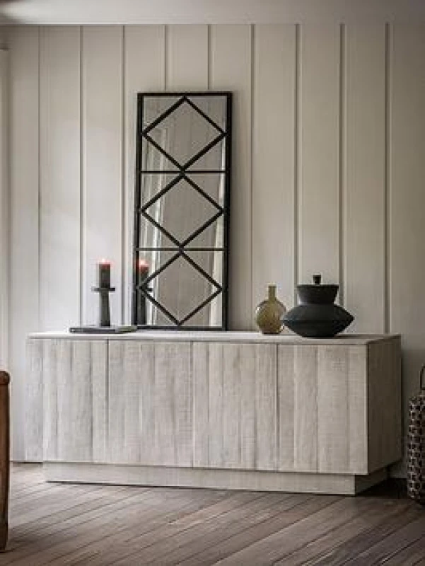 Image of Olivia's Studio Inca 4 Door Sideboard in Whitewash