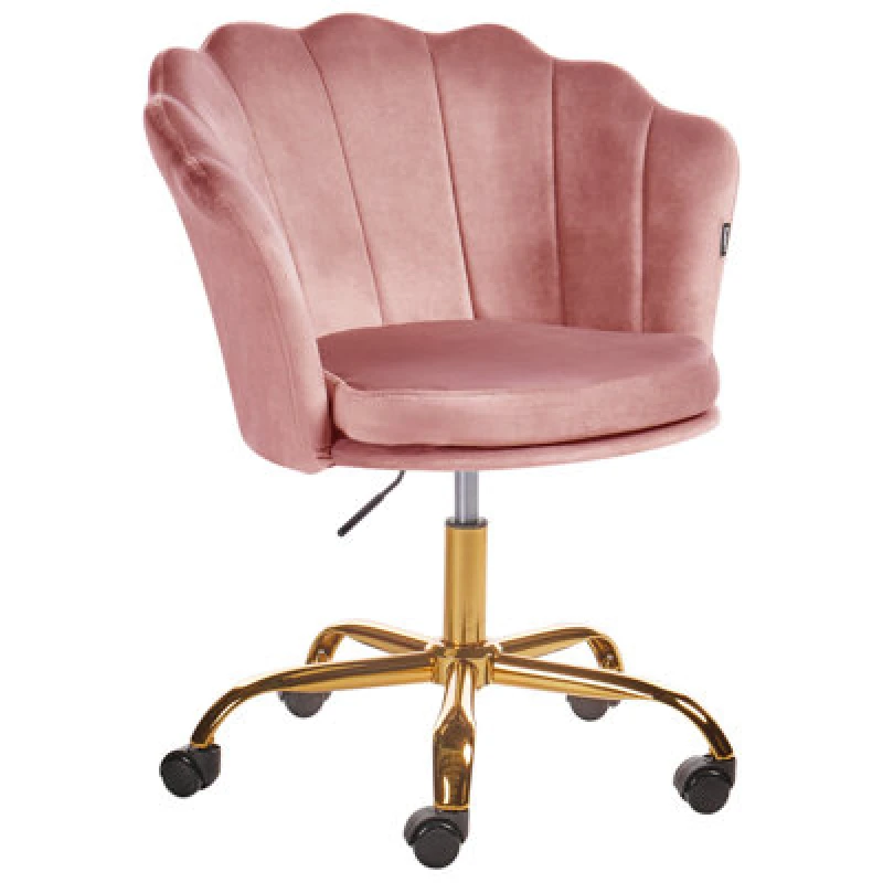 Image of Beliani Desk Chair Monticello Velvet Pink