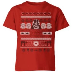 Image of Star Wars I Find Your Lack Of Cheer Disturbing Kids Christmas T-Shirt - Red - 5-6 Years