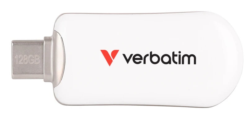 Image of Verbatim Plectra USB-C Flash Drive White 128GB