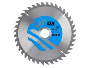 Image of OX Tools OX-TCTW-2163040 OX Wood Cutting Circular Saw Blade 216mm x 30 x 40T ATB