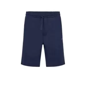 Image of Boss Boss Headlo Curved Fleece Shorts Mens - Blue