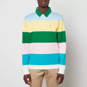 Image of GANT Mens Multi Colour Heavy Rugger Long Sleeve Polo Shirt - Multi - M