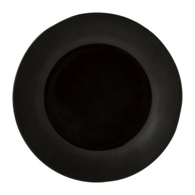 Image of Premier Housewares Black Stoneware Dinner Plate,Two-Tone Black Palette Side Plate With Uneven Rim,Perfect For Modern Dining Black