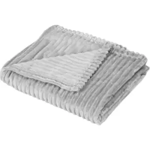 Image of Flannel Fleece Blanket Single Size Throw Blanket for Bed 152x127cm Grey - Grey - Homcom