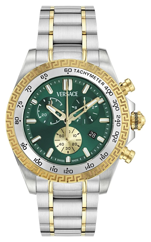 Image of Versace VE9K00424 Mens Versace CHRONO X (44mm) Green Dial Watch