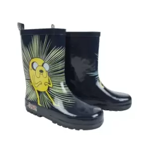 Image of Adventure Time Boys Jake And Finn Rubber Wellington Boots (2 UK) (Navy/Yellow)