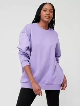 Image of adidas Sportswear All Szn Crew Sweatshirt - Violet, Violet, Size S, Women
