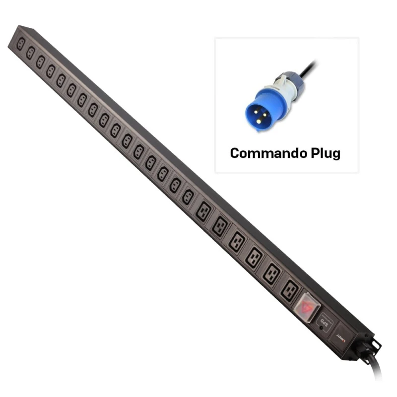 Image of Lindy Lindy 22 Way IEC Sockets, Vertical PDU with Commando Plug 29989