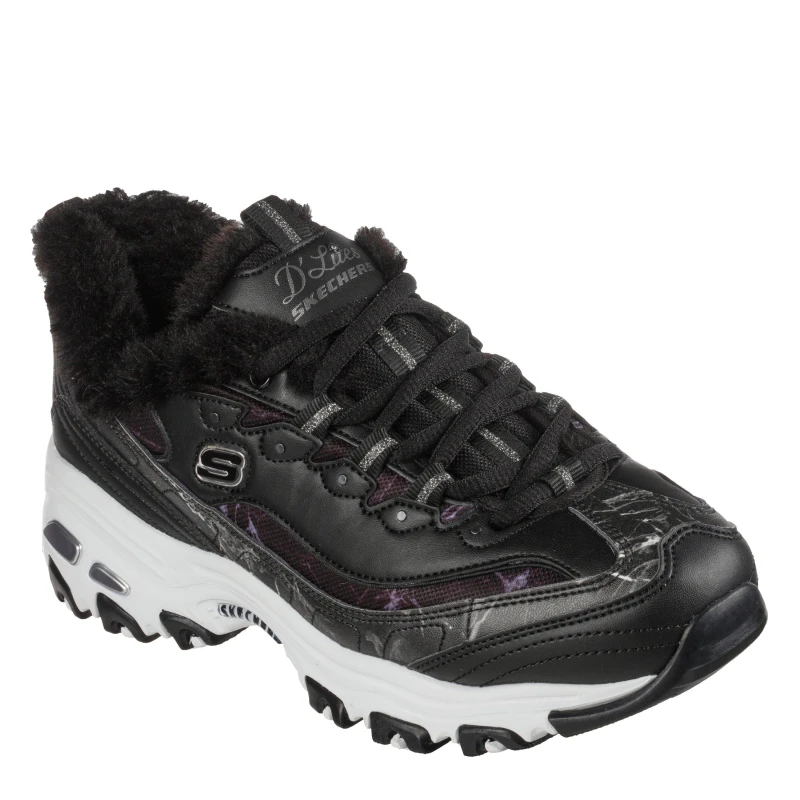 Image of Skechers Womens D Lites 1 Classic Low-Top Trainers Black female 2 (35)