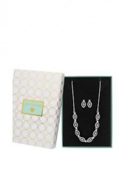 Image of Jon Richard Silver Plated Crystal Navette Set