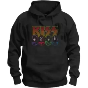 Image of KISS - Logo, Faces & Icons Unisex Medium Pullover Hoodie - Black