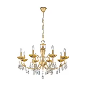 Image of Victoria 2 Crystal Multi Arm Chandeliers 8 Light 24 Carat Gold