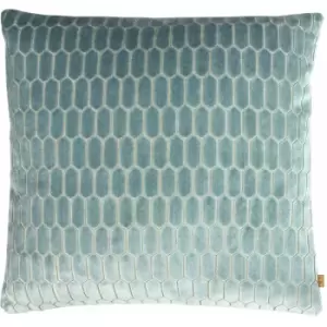Image of KAI - Rialta Embroidery Geometric Velvet Cushion Cover, Hydro, 50 x 50 Cm