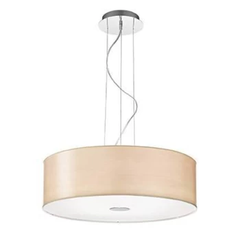 Image of Woody 5 Light Large Round Ceiling Pendant Wood, E27