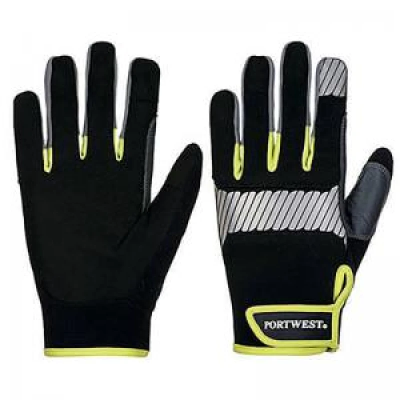 Image of Portwest PW3 General Utility Work Gloves A770BKYM Colour: Black / Yellow
