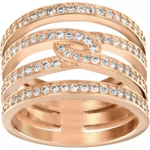 Image of Ladies Swarovski PVD rose plating Size O Creativity Ring 55