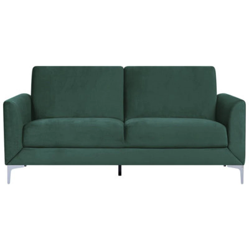 Image of Beliani Sofa 3 Seater Fenes Velvet Dark Green