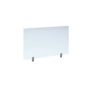 Image of Straight high desktop acrylic screen with silver brackets 1200mm x 700mm