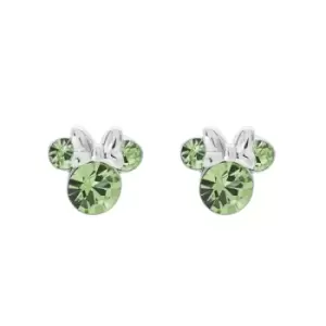 Image of Disney Minnie Mouse Green August Birthstone sterling silver Crystal Earrings E905162RAUGL