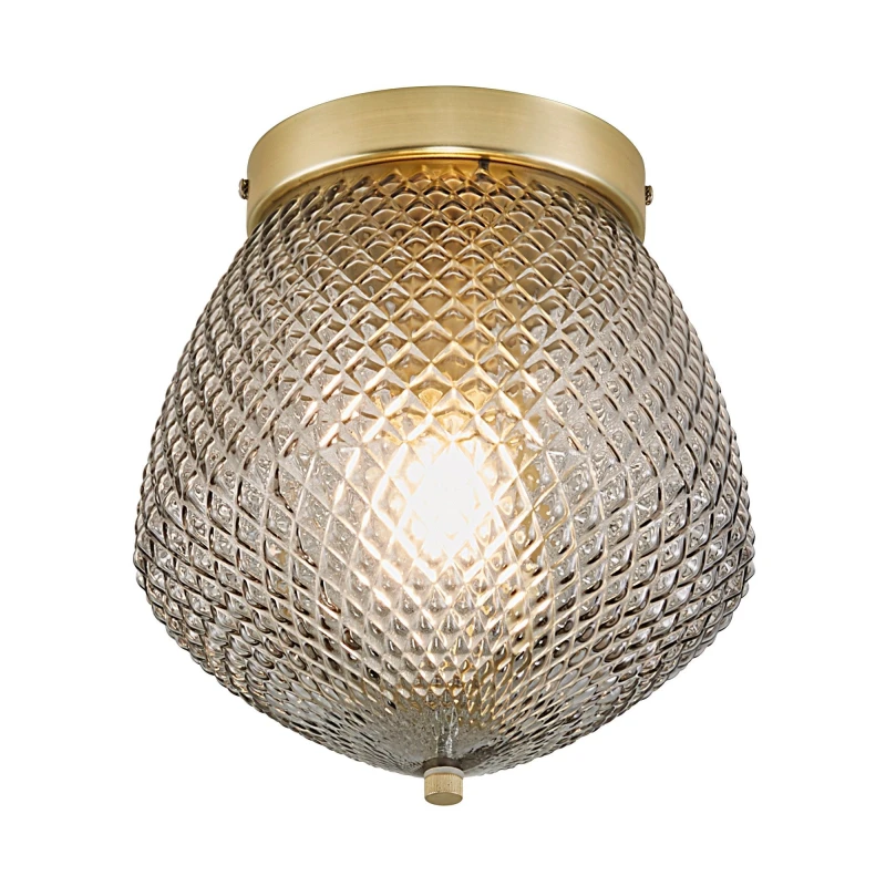 Image of Nordlux Orbiform Indoor Ceiling Light Brass Glass E27 Retro - Mains Powered, IP20 in Gold Gold Unisex