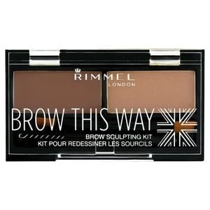 Image of Rimmel London Brow This Way Eyebrow Kit 3.3g Mid Brown 002 Brown