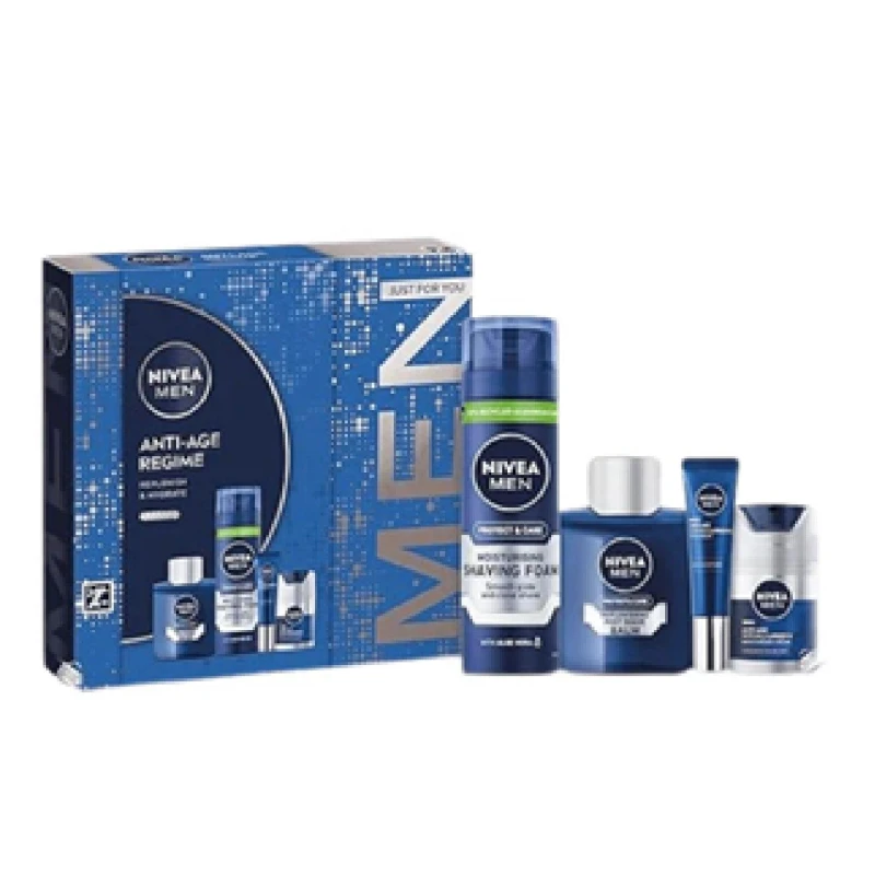 Image of Nivea Men Anti Age Regime 4pc Gift Set Blue unisex Gift Set