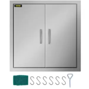 Image of 78x78cm Bbq Access Island Double Door Outdoor Kitchen Stainless Steel Cabinet