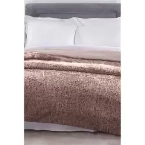 Image of I Saw It First Mink Long Pile Shaggy Fur Throw - Brown