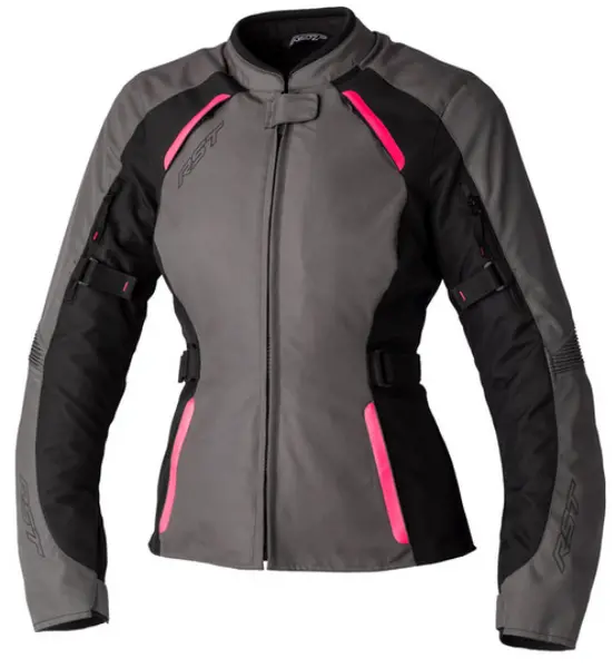 Image of RST Ava Ce Ladies Textile Jacket Dark Grey Neon Pink Black 14