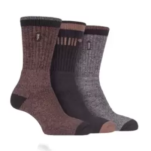 Image of Jeep 3 Pack Boot Socks Mens - Brown